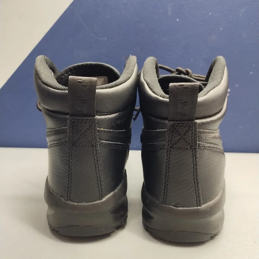 Nike Manoa Combat Boots Youth US Size 3.5Y Black Leather Lace‎ Up BQ5372-001 EUC